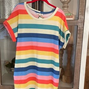NWT- Multi colored stripe dress with pockets. Super soft